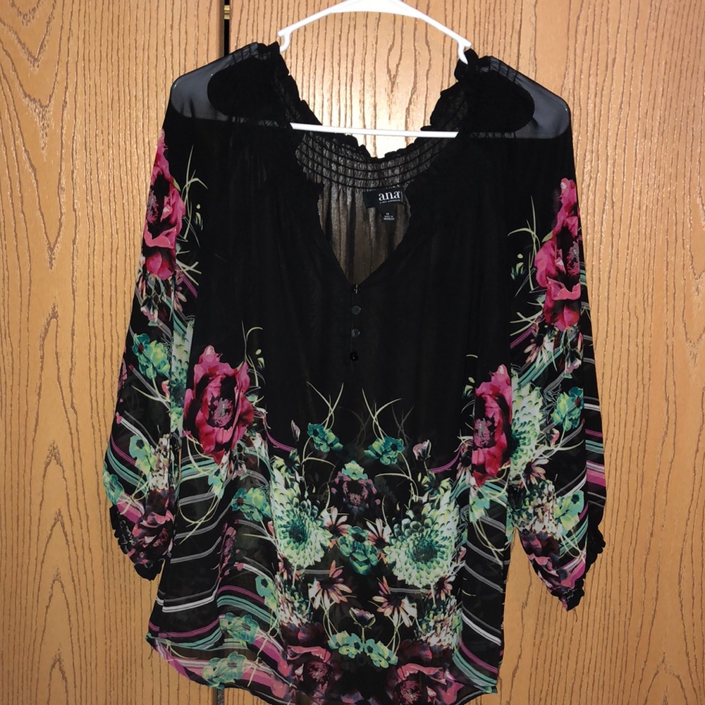 Floral sheer blouse